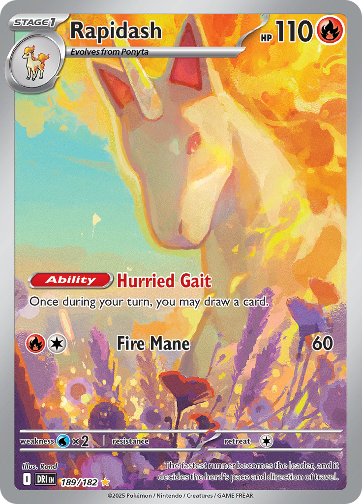 Rapidash 189/182 from Destined Rivals (DRI) - Illustration Rare English Pokémon TCG single card