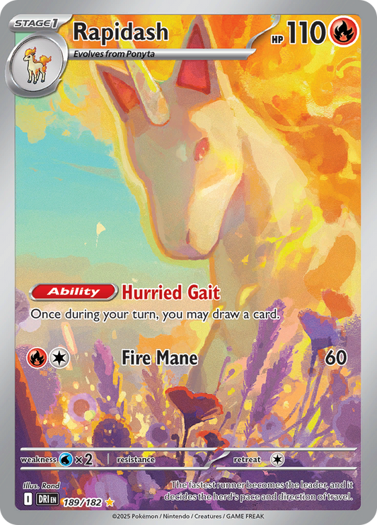 Rapidash 189/182 from Destined Rivals (DRI) - Illustration Rare English Pokémon TCG single card