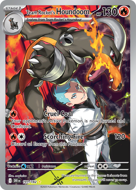 Team Rocket's Houndoom 191/182 from Destined Rivals (DRI) - Illustration Rare English Pokémon TCG single card