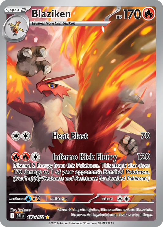 Blaziken 192/182 from Destined Rivals (DRI) - Illustration Rare English Pokémon TCG single card