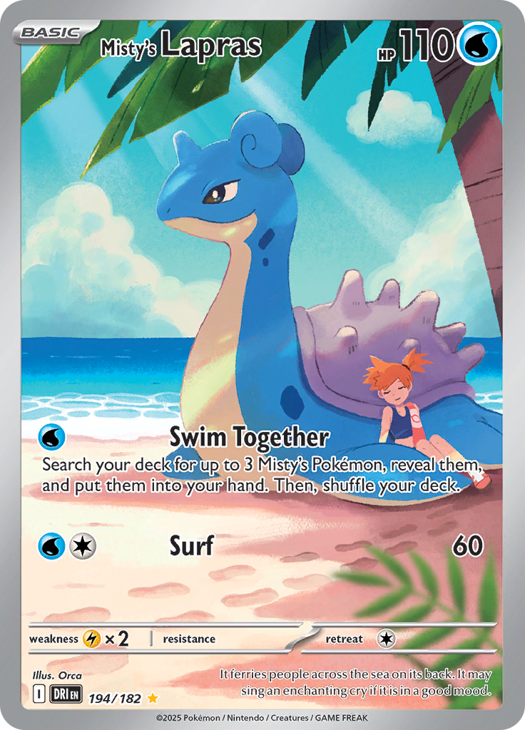 Misty's Lapras 194/182 from Destined Rivals (DRI) - Illustration Rare English Pokémon TCG single card