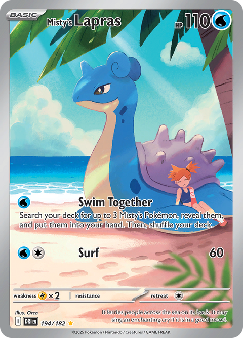 Misty's Lapras 194/182 from Destined Rivals (DRI) - Illustration Rare English Pokémon TCG single card
