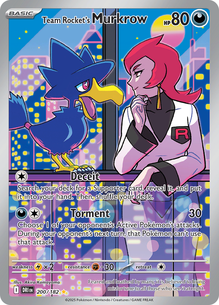 Team Rocket's Murkrow 200/182 from Destined Rivals (DRI) - Illustration Rare English Pokémon TCG single card
