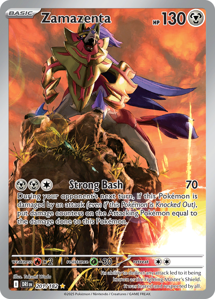 Zamazenta 201/182 from Destined Rivals (DRI) - Illustration Rare English Pokémon TCG single card