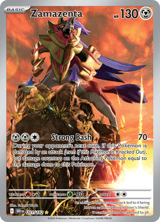 Zamazenta 201/182 from Destined Rivals (DRI) - Illustration Rare English Pokémon TCG single card