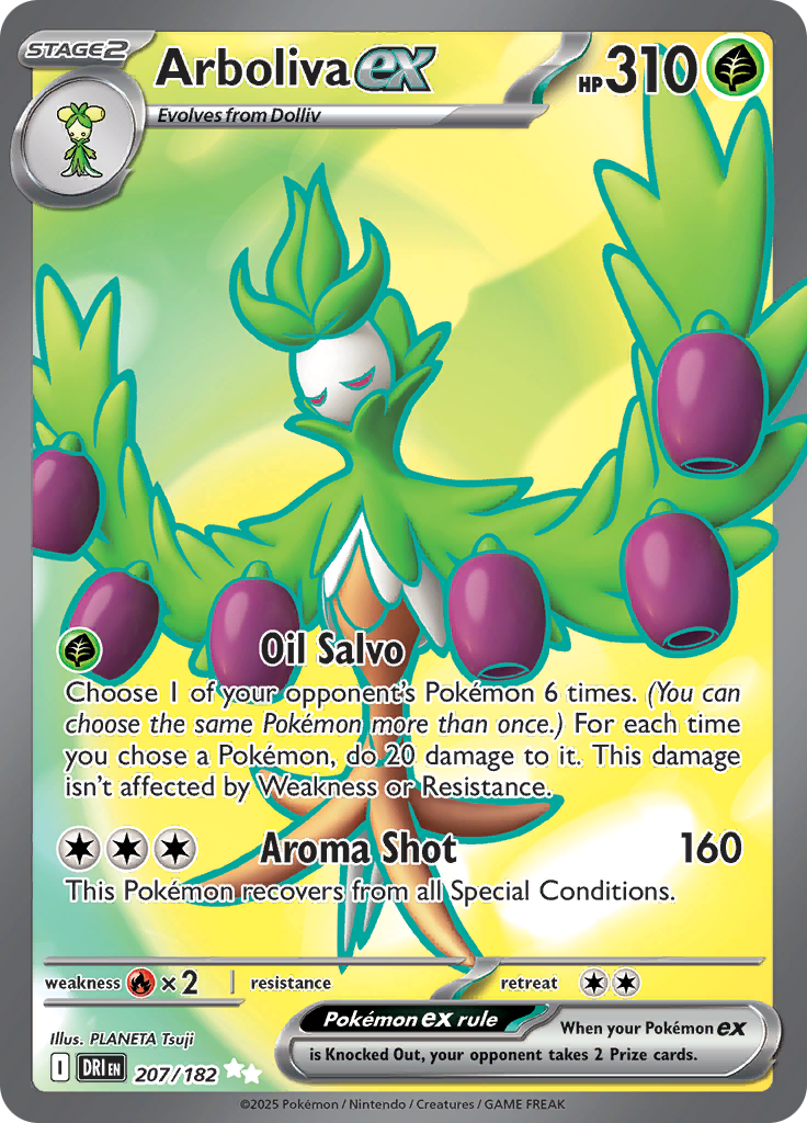 Arboliva ex 207/182 from Destined Rivals (DRI) - Ultra Rare English Pokémon TCG single card