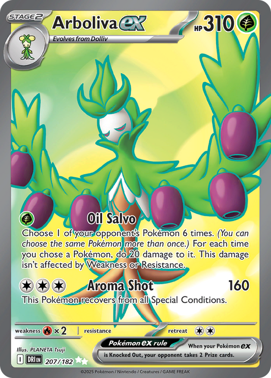 Arboliva ex 207/182 from Destined Rivals (DRI) - Ultra Rare English Pokémon TCG single card