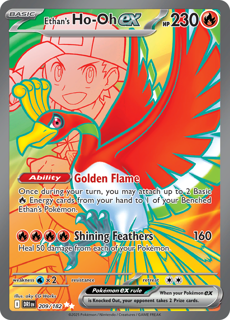 Ethan's Ho-Oh ex 209/182 from Destined Rivals (DRI) - Ultra Rare English Pokémon TCG single card