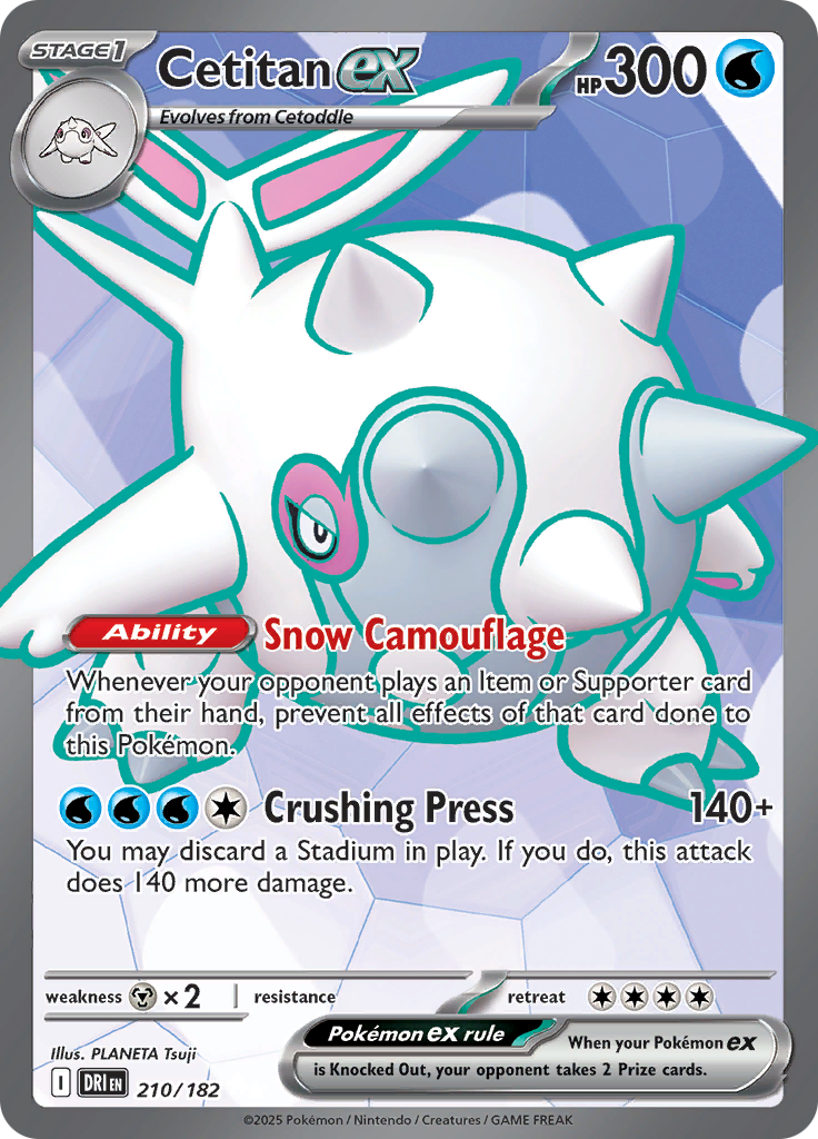 Cetitan ex 210/182 from Destined Rivals (DRI) - Ultra Rare English Pokémon TCG single card