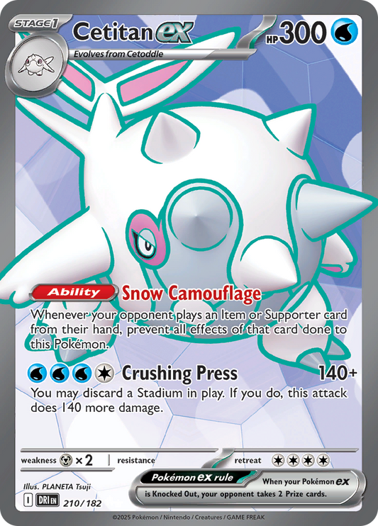 Cetitan ex 210/182 from Destined Rivals (DRI) - Ultra Rare English Pokémon TCG single card