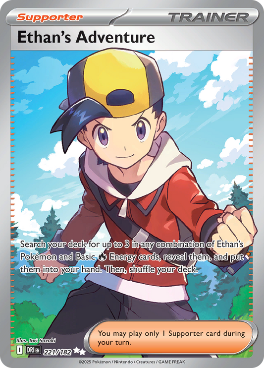 Ethan's Adventure 221/182 from Destined Rivals (DRI) - Ultra Rare English Pokémon TCG single card