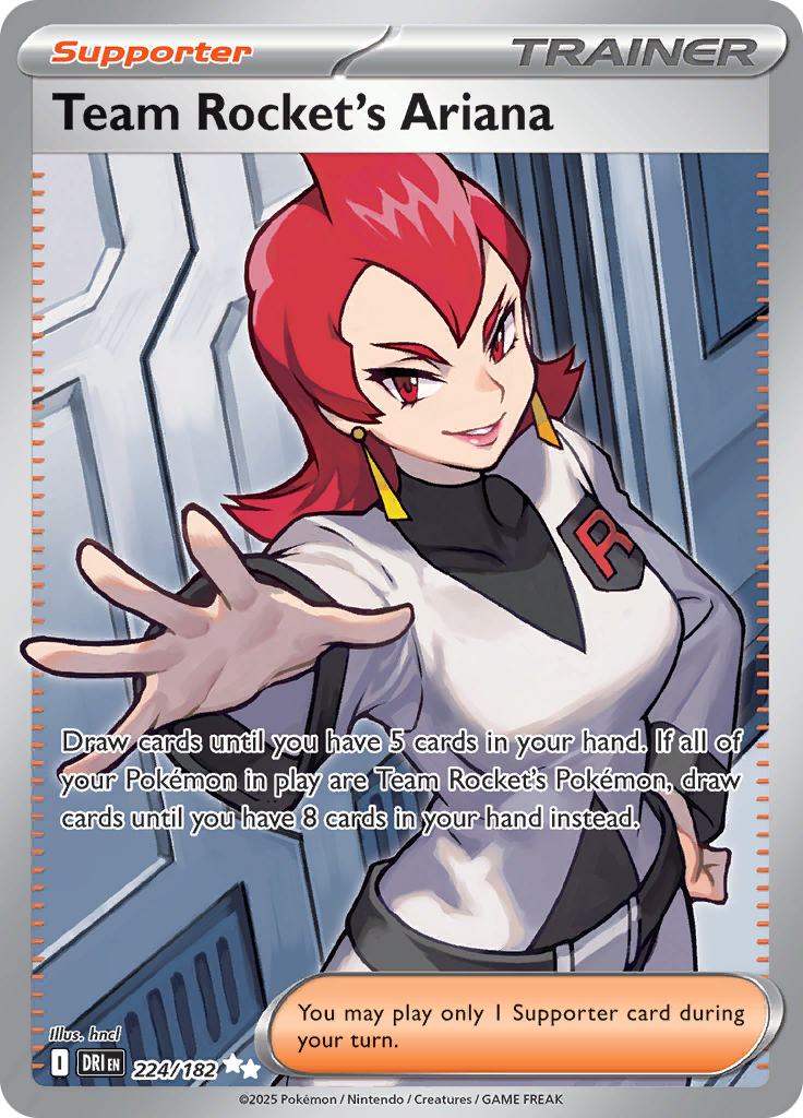 Team Rocket's Ariana 224/182 from Destined Rivals (DRI) - Ultra Rare English Pokémon TCG single card