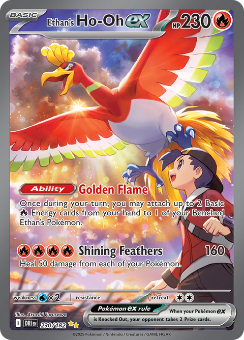 Ethan's Ho-Oh ex 230/182 from Destined Rivals (DRI) - Special Illustration Rare English Pokémon TCG single card