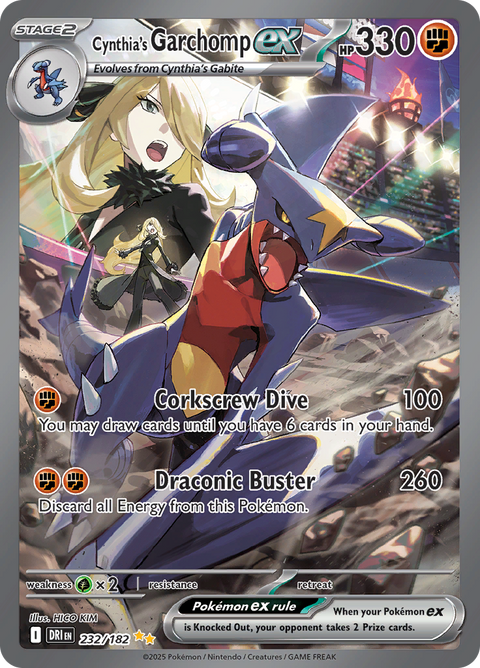Cynthia's Garchomp ex 232/182 from Destined Rivals (DRI) - Special Illustration Rare English Pokémon TCG single card