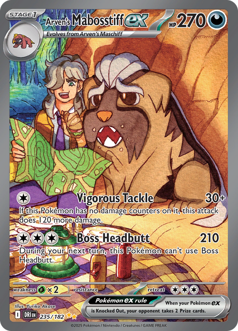 Arven's Mabosstiff ex 235/182 from Destined Rivals (DRI) - Special Illustration Rare English Pokémon TCG single card