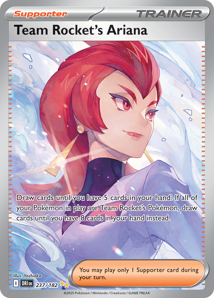 Team Rocket's Ariana 237/182 from Destined Rivals (DRI) - Special Illustration Rare English Pokémon TCG single card