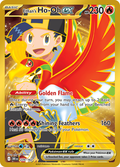 Ethan's Ho-Oh ex 239/182 from Destined Rivals (DRI) - Hyper Rare English Pokémon TCG single card