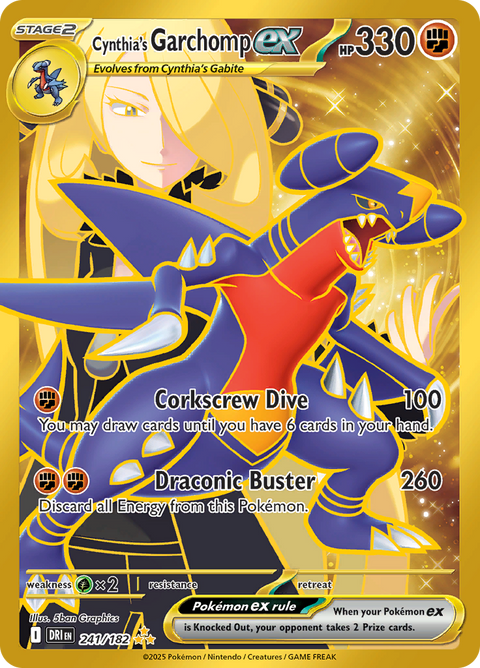 Cynthia's Garchomp ex 241/182 from Destined Rivals (DRI) - Hyper Rare English Pokémon TCG single card