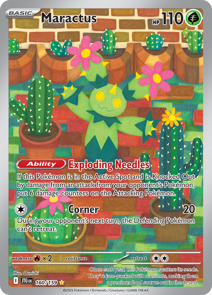 Maractus 160/159 from Journey Together (JTG) - Illustration Rare English Pokémon TCG single card