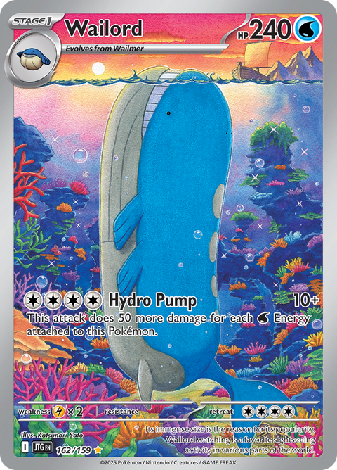 Wailord 162/159 from Journey Together (JTG) - Illustration Rare English Pokémon TCG single card