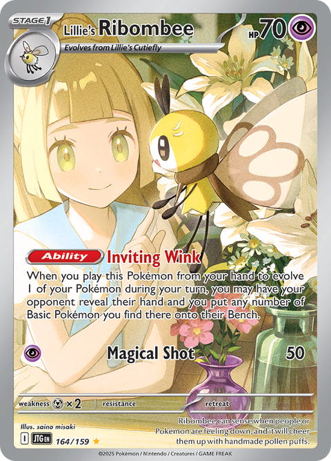 Lillie's Ribombee 164/159 from Journey Together (JTG) - Illustration Rare English Pokémon TCG single card