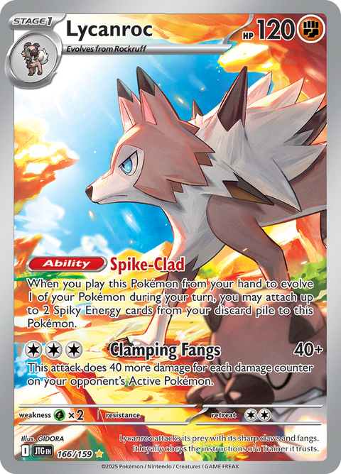 Lycanroc 166/159 from Journey Together (JTG) - Illustration Rare English Pokémon TCG single card