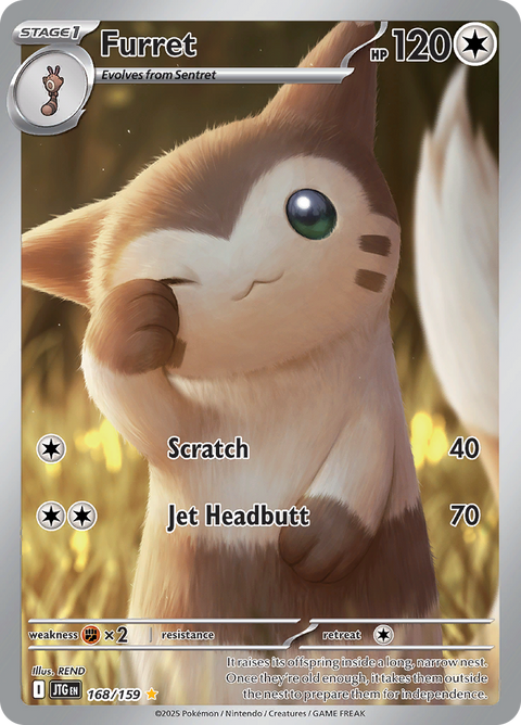 Furret 168/159 from Journey Together (JTG) - Illustration Rare English Pokémon TCG single card