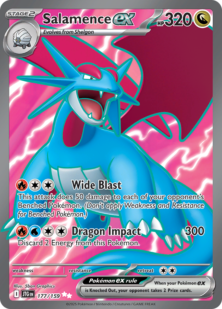 Salamence ex 177/159 from Journey Together (JTG) - Ultra Rare English Pokémon TCG single card