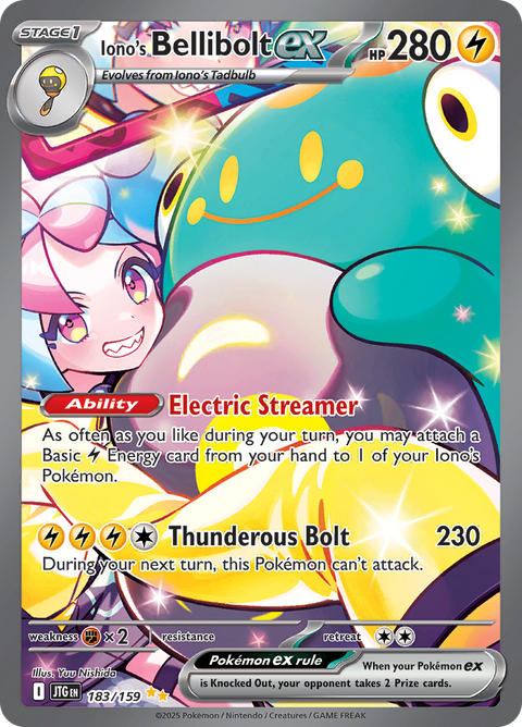 Iono's Bellibolt ex 183/159 from Journey Together (JTG) - Special Illustration Rare English Pokémon TCG single card