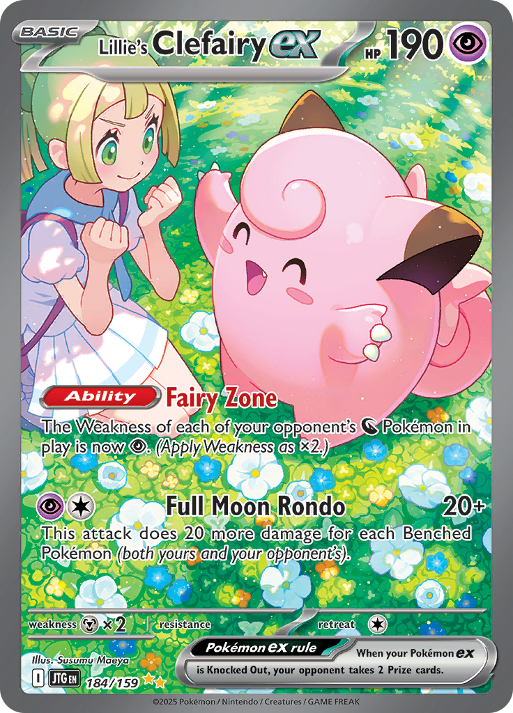Lillie's Clefairy ex 184/159 from Journey Together (JTG) - Special Illustration Rare English Pokémon TCG single card