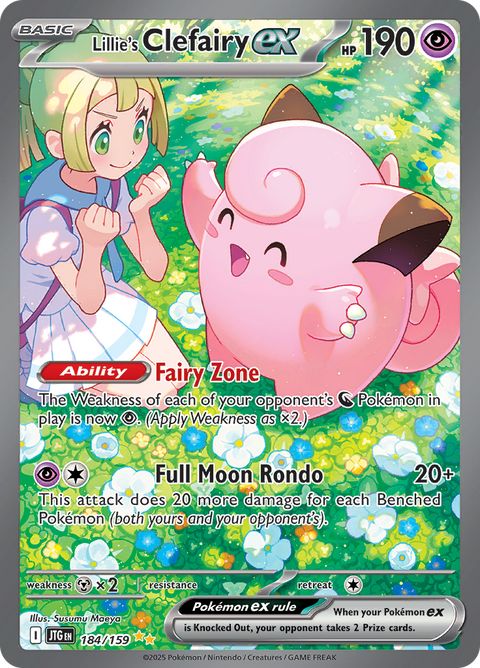 Lillie's Clefairy ex 184/159 from Journey Together (JTG) - Special Illustration Rare English Pokémon TCG single card