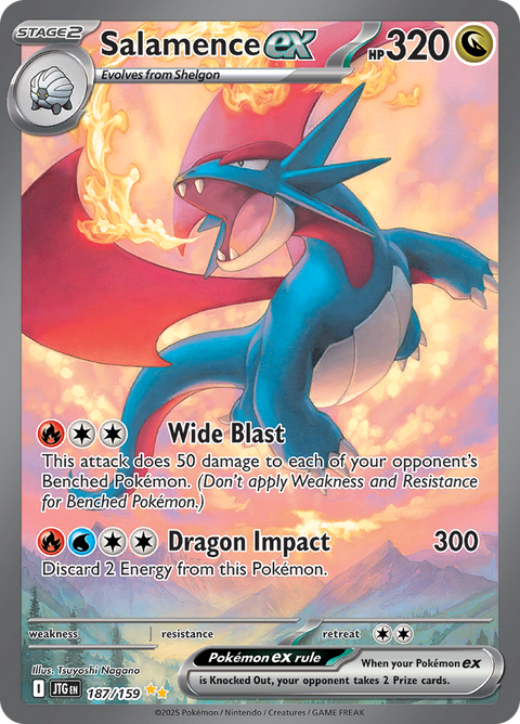 Salamence ex 187/159 from Journey Together (JTG) - Special Illustration Rare English Pokémon TCG single card