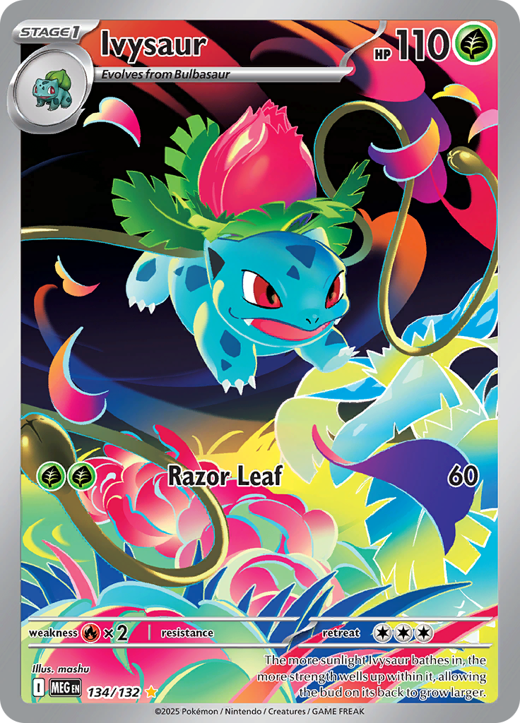 Ivysaur 134/132 from Mega Evolution (MEG) - Illustration Rare English Pokémon TCG single card