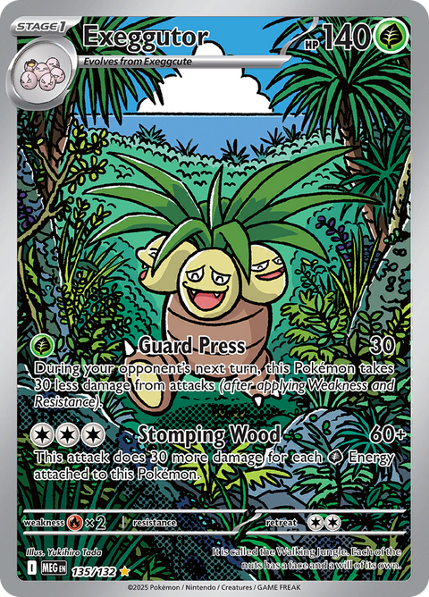 Exeggutor 135/132 from Mega Evolution (MEG) - Illustration Rare English Pokémon TCG single card