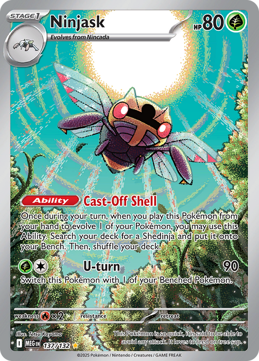 Ninjask 137/132 from Mega Evolution (MEG) - Illustration Rare English Pokémon TCG single card