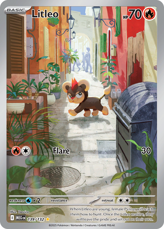 Litleo 139/132 from Mega Evolution (MEG) - Illustration Rare English Pokémon TCG single card