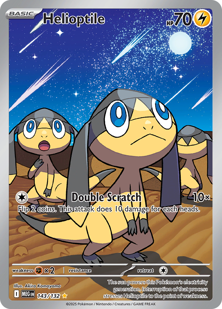 Helioptile 143/132 from Mega Evolution (MEG) - Illustration Rare English Pokémon TCG single card
