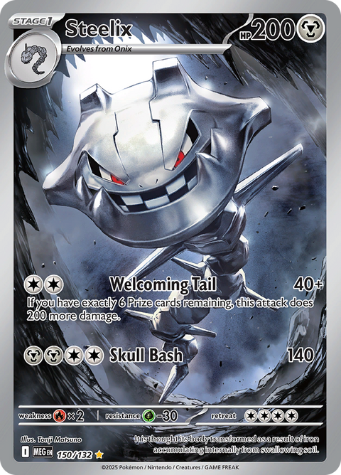 Steelix 150/132 from Mega Evolution (MEG) - Illustration Rare English Pokémon TCG single card
