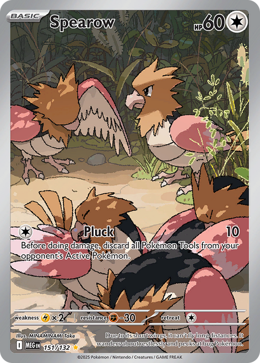Spearow 151/132 from Mega Evolution (MEG) - Illustration Rare English Pokémon TCG single card