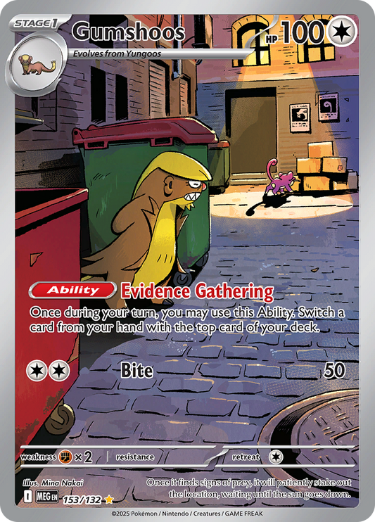 Gumshoos 153/132 from Mega Evolution (MEG) - Illustration Rare English Pokémon TCG single card