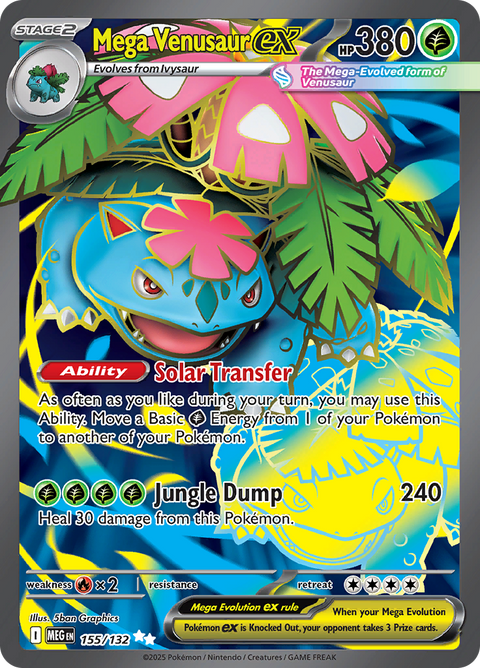 Mega Venusaur ex 155/132 from Mega Evolution (MEG) - Ultra Rare English Pokémon TCG single card