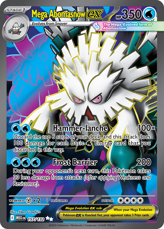 Mega Abomasnow ex 157/132 from Mega Evolution (MEG) - Ultra Rare English Pokémon TCG single card