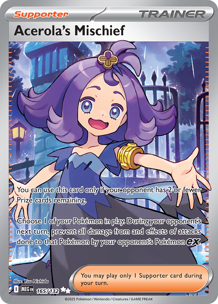 Acerola's Mischief 165/132 from Mega Evolution (MEG) - Ultra Rare English Pokémon TCG single card