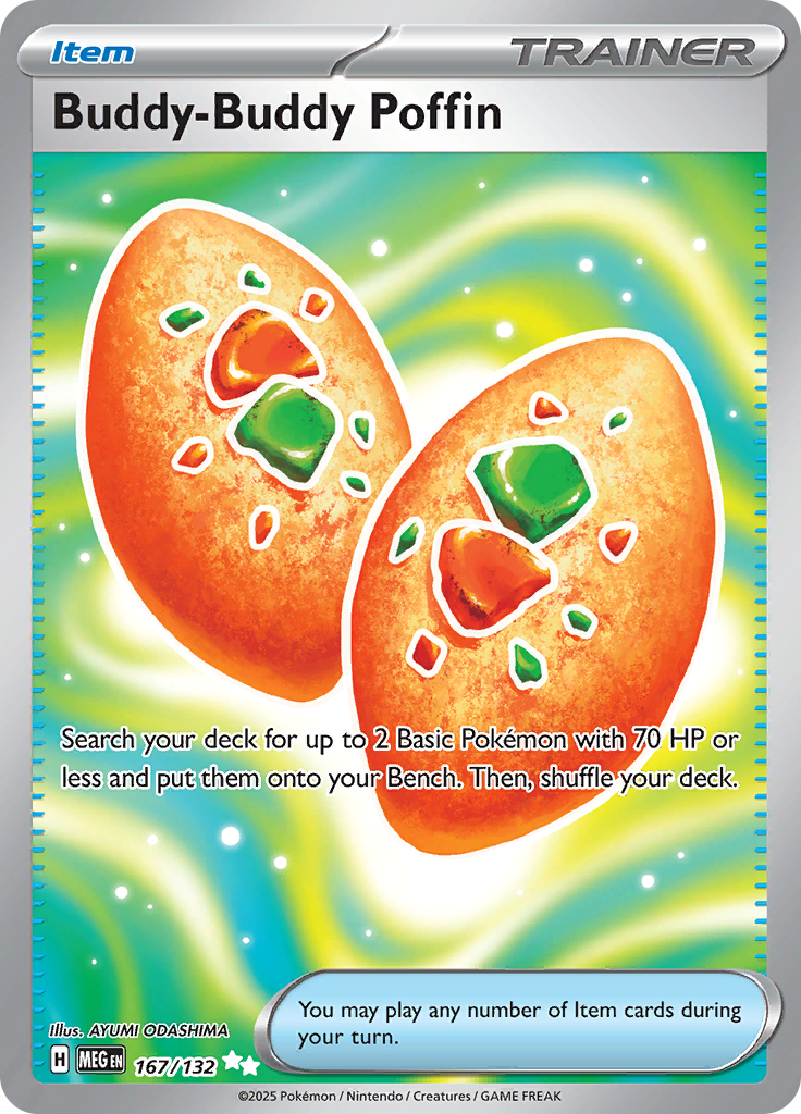 Buddy-Buddy Poffin 167/132 from Mega Evolution (MEG) - Ultra Rare English Pokémon TCG single card