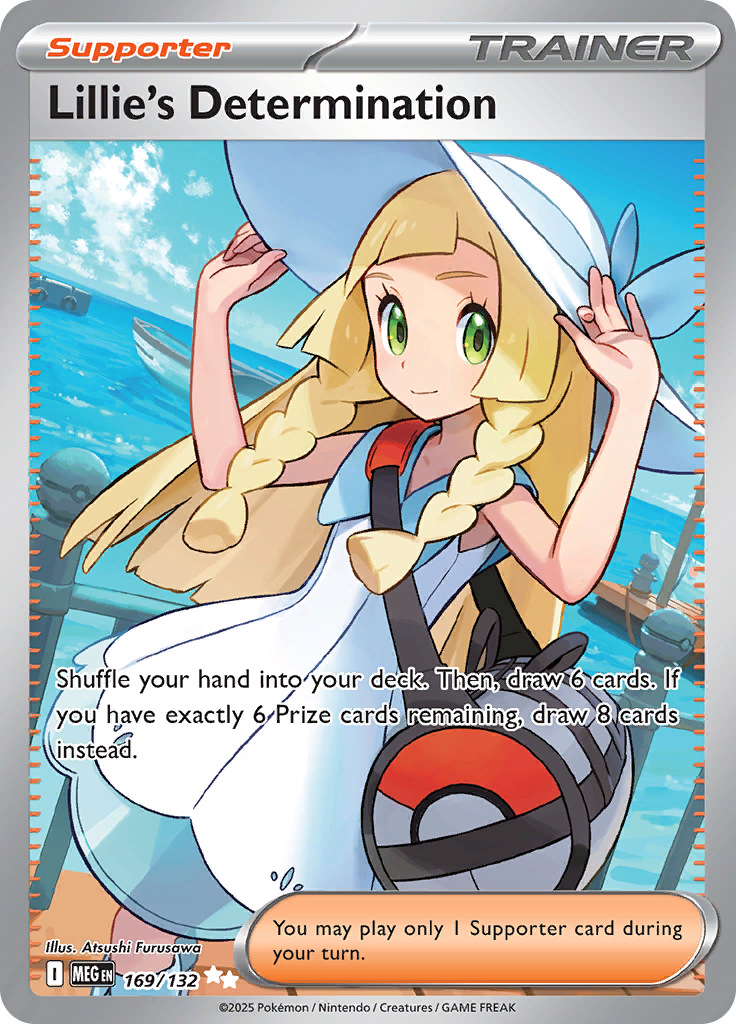 Lillie's Determination 169/132 from Mega Evolution (MEG) - Ultra Rare English Pokémon TCG single card
