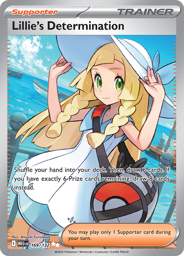 Lillie's Determination 169/132 from Mega Evolution (MEG) - Ultra Rare English Pokémon TCG single card