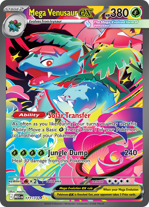 Mega Venusaur ex 177/132 from Mega Evolution (MEG) - Special Illustration Rare English Pokémon TCG single card