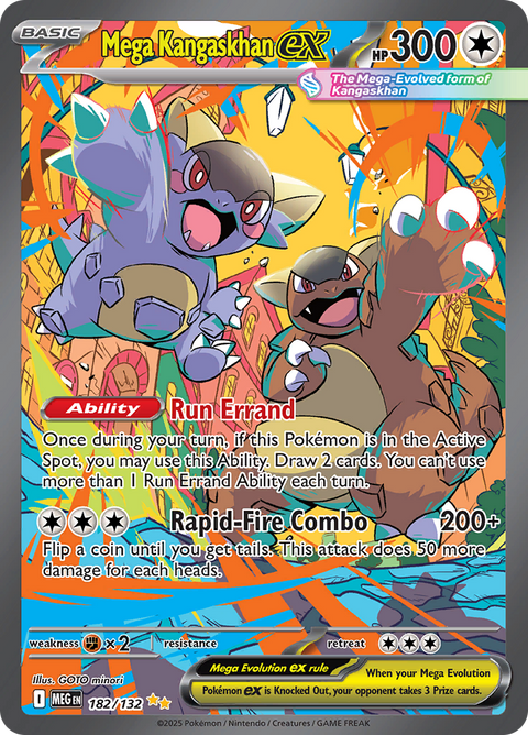 Mega Kangaskhan ex 182/132 from Mega Evolution (MEG) - Special Illustration Rare English Pokémon TCG single card