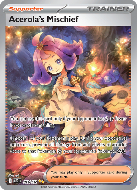 Acerola's Mischief 183/132 from Mega Evolution (MEG) - Special Illustration Rare English Pokémon TCG single card