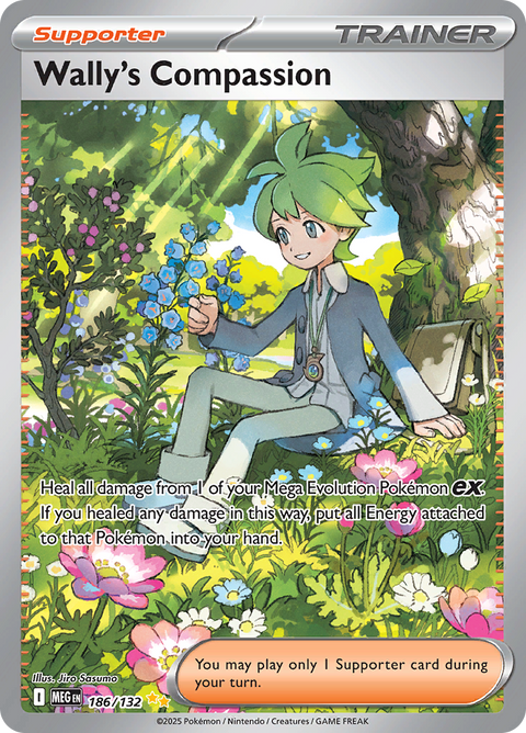 Wally's Compassion 186/132 from Mega Evolution (MEG) - Special Illustration Rare English Pokémon TCG single card